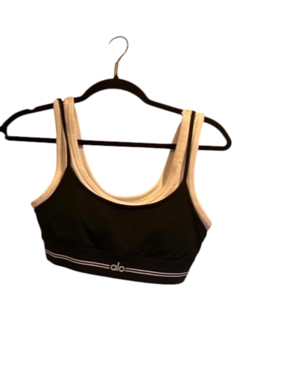 NWT Alo Yoga Airbrush Better Together Set BLACK/WHITE Size: Small - Picture 3 of 6